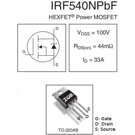 2x IRF540 MOSFET Transistors N Channel 33A 100 V