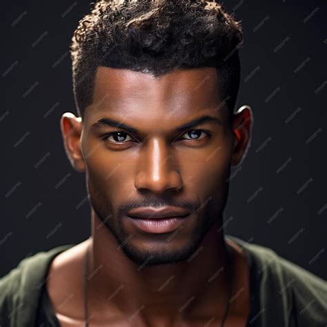 Premium Photo Portrait Of A Handsome African American Man On Black