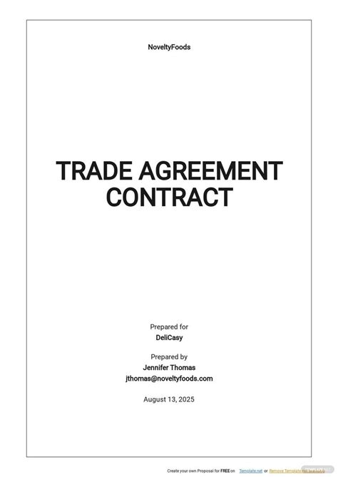 Trade Agreement Contract Template - Google Docs, Word, Apple Pages ...