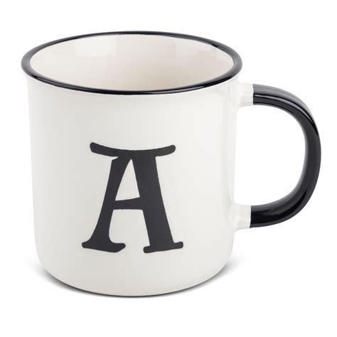 Thyme And Table Monogram A Stoneware Coffee Mug 16oz White