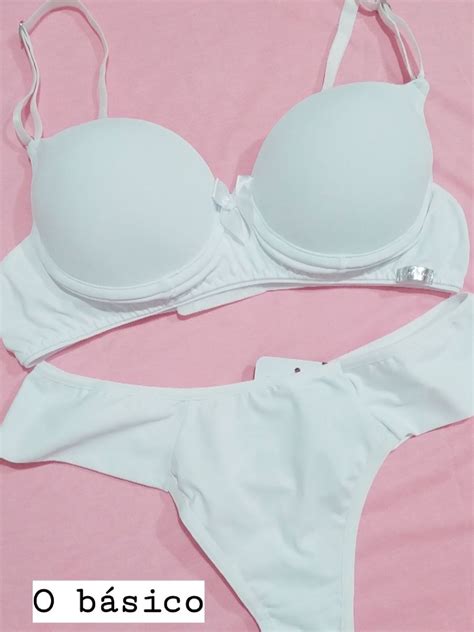 Conjunto Lingerie Básica Lingerie Feminina Ju Nunca Usado enjoei