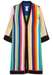 Kyle Richards Rainbow Striped Kimono Big Blonde Hair