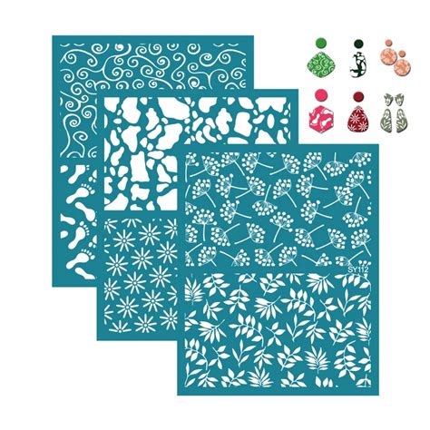 12X16Cm Zeefdruk Stencils Voor Polymeerklei Herbruikbare Zeefdruk Kit