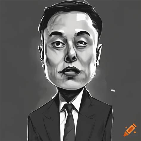 Cartoon Depiction Of Elon Musk With Small Body Big Head And Xs Over