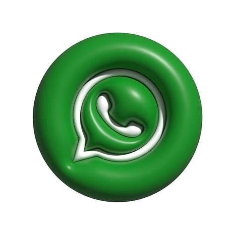 Logotipo De Icono De Whatsapp Inflado D Aislado Vector Premium