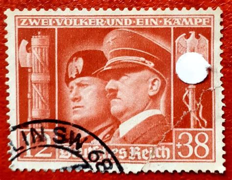 Timbre Reich Allemand Dr Adolf Hitler Mussolini Fraternit Des Armes