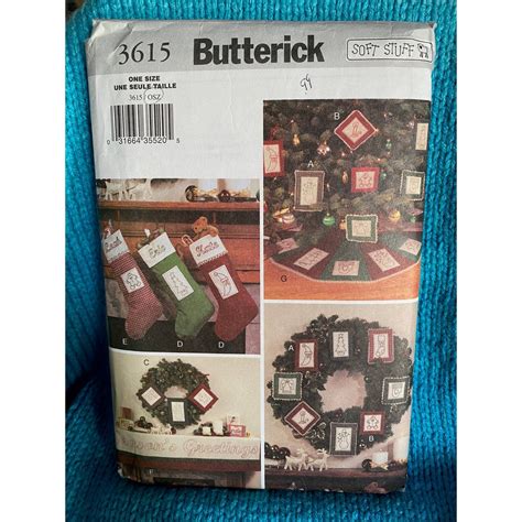 Butterick Christmas Stocking Tree Skirt Ornament Pattern Etsy Uk