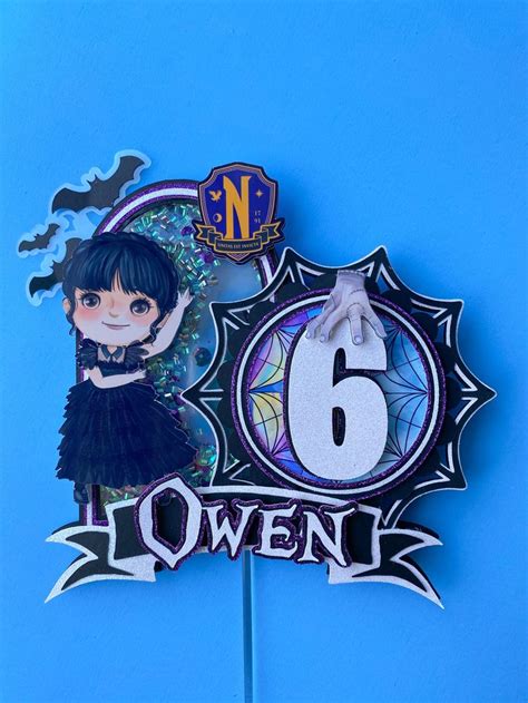 Wednesday Addams Light Up Inspired Cake Topper Merlina Cake Topper