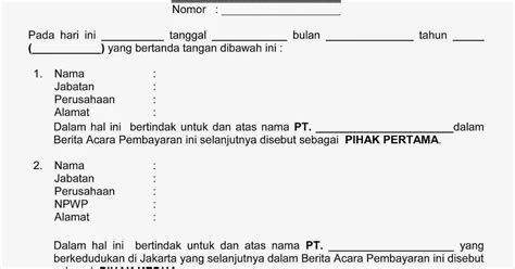 Contoh Berita Acara Pembayaran Wisanggeni