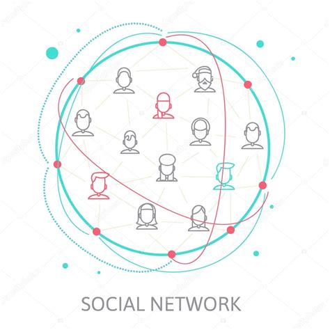 Social Media Circles Network Illustration Vector Icon Stock Vector