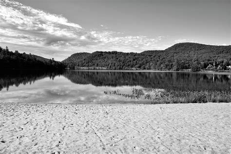 Eaton Town Beach In Monochrome Crystal Lake New Hampshire Photograph By Brendan Reals Fine