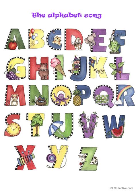 The alphabet song: English ESL worksheets pdf & doc