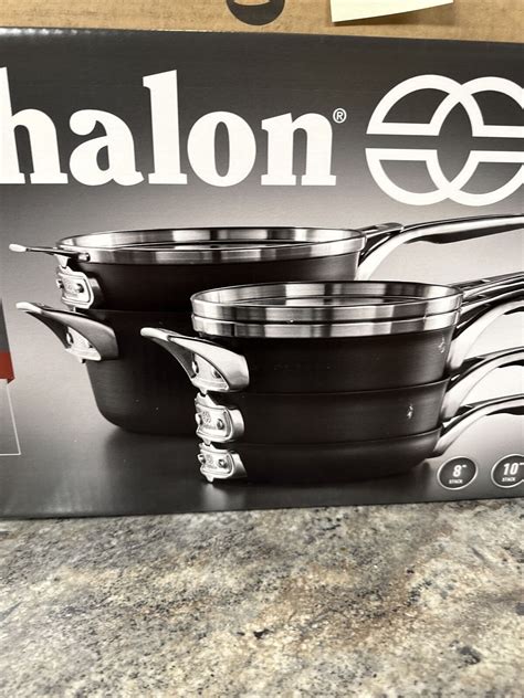 Calphalon Premier Space Saving Hard Anodized Nonstick Cookware 8 Piece Set Ebay