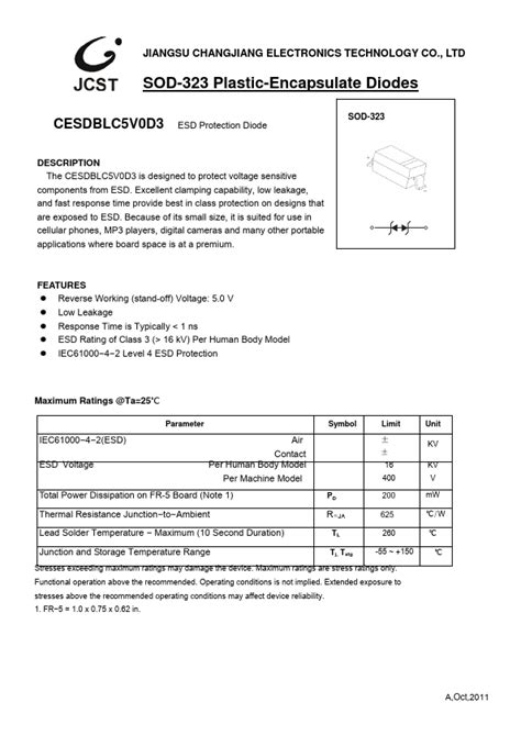 Cesdblc V D Datasheet Esd Protection Diode