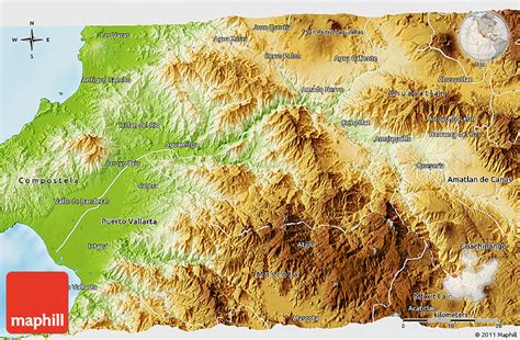 Physical 3d Map Of San Sebastian Del Oeste 782