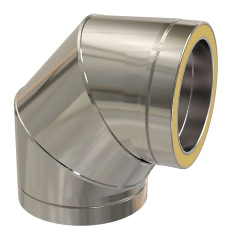 TWPro 125mm Twin Wall Insulated 90 Degree Bend Stainless Steel