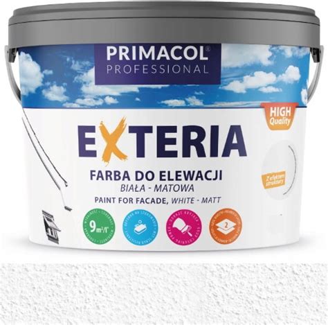 PRIMACOL FARBA DO ELEWACJI EXTERIA BIAŁA STRUKTURALNA 4 5L 001 Cena