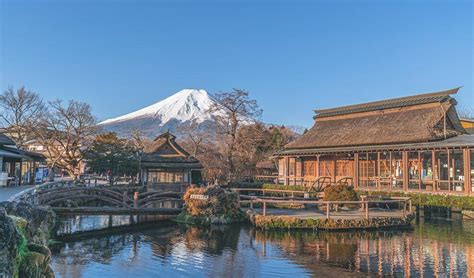 Oshino Hakkai Ninja Village And Hot Spring With Beautiful Mt Fuji