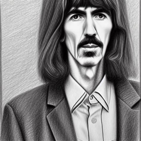 George Harrison Pencil Drawing By Klaus Voormann Creative Fabrica