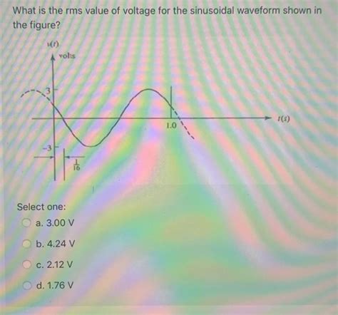 Solved What Is The Rms Value Of Voltage For The Sinusoidal