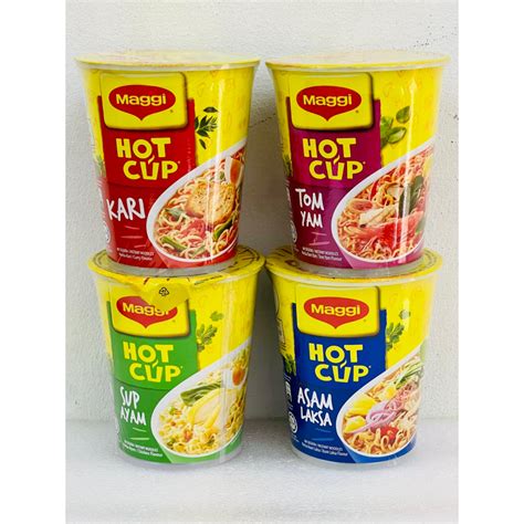 G Maggi Hot Cup Instant Noodle Mee Curry Chicken Tom Yam Asam Laksa