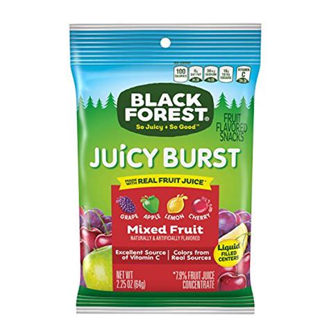 48 Packs Black Forest Fruit Medley Liquid Filled Fruit Snacks 2 25 Ounce 48 Per Case