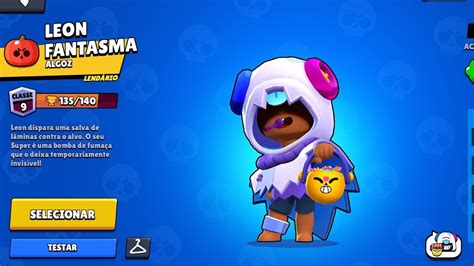 Brawl Stars Joguei A Nova Skin Do Leon Fantasma Youtube