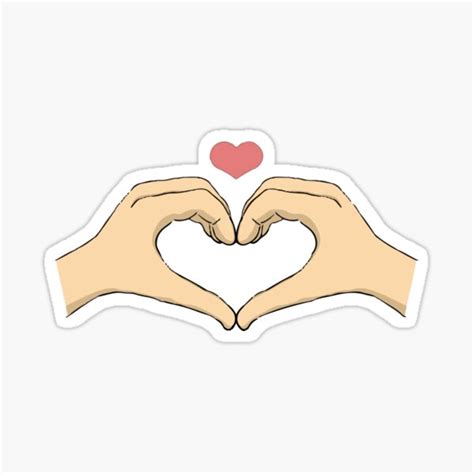 Hand Heart Sticker For Sale By O101 Redbubble