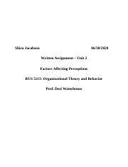 Organizational Theory Unit 2 Written Assignment Docx Shira Jacobson