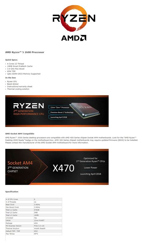 Amd Ryzen 5 2600 6 Core 34ghz Mytech Mobile