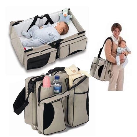 Travel Baby Bag Crib Mommy Bag 2 In 1 Multifunctional Backpack Diaper