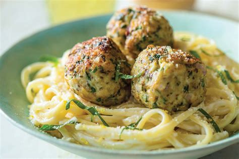 Linguine Al Limone With Grilled Chia Chicken Meatballs Recipe