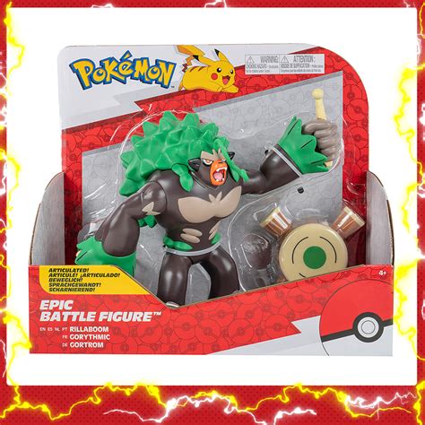 Boneco Pokémon Rillaboom Figura de Batalha Épica de 18 cm Sunny