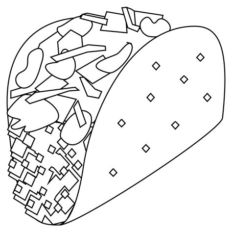 Taco Coloring Page Colouringpages