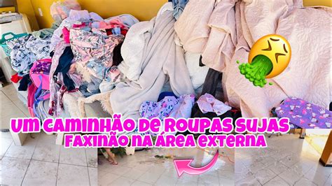 15 dias sem lavar roupas Faxina completa na área externa estava um