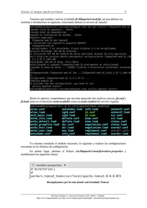 Apache Tomcat 8 integración con Apache Server con mod jk PDF