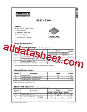 SS34 Datasheet(PDF) - Fairchild Semiconductor