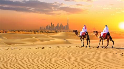 Dubai desert camel safari Arab culture traditions | Premium AI-generated image