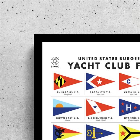 Yacht Club Flags Wall Art Printable Yacht Clubs Yacht Burgee Sailing