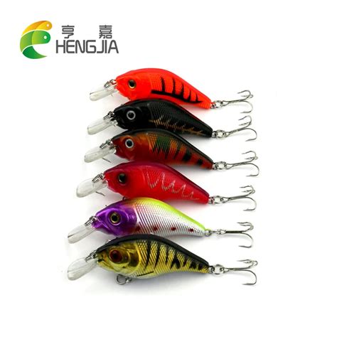 HENGJIA 6pcs crankbait molds fishing lures 7.5cm 10.2g plastic hard diving fishing baits bass ...