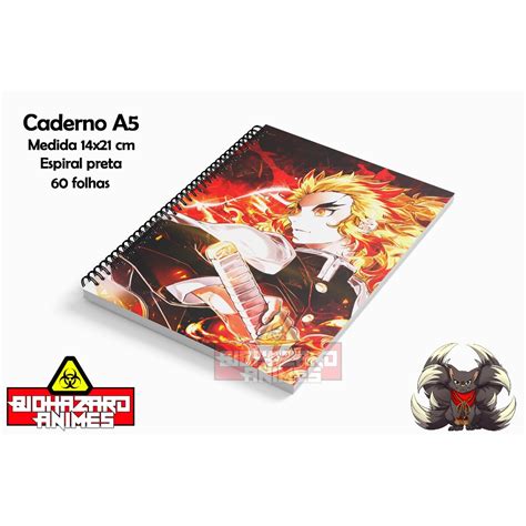 Caderno Kimetsu No Yaiba Demon Slayer Rengoku Kyujuro Hashiras