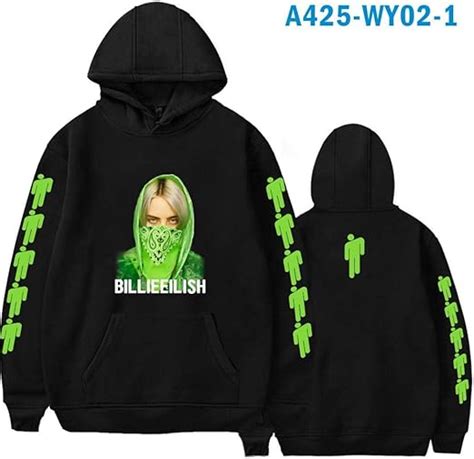 Hoodie Billie Eilish Style Logo Print Casual Couple Fluorescent Green