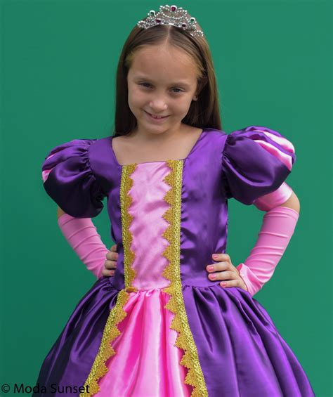 Fantasia Princesa Rapunzel Infantil Luxo An Gua E Luvas Elo