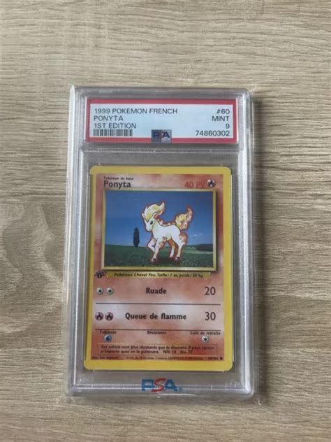 CARTE POKÉMON PONYTA 60 102 Set De Base Edition 1 PSA 9 Neuf MINT FR