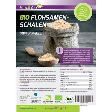 Bio Flohsamenschalen Reinheit G Im Flohsamen Vergleich