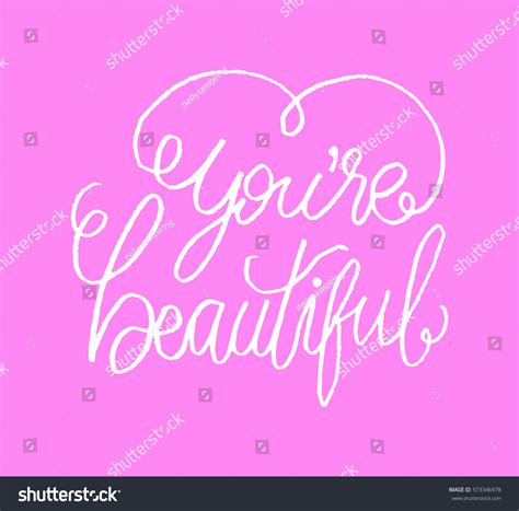 Youre Beautiful Modern Calligraphy Hand Lettered Stock Vector Royalty