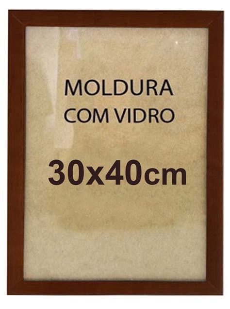 Moldura Quadro Vidro 30x40cm SKJ Quadros Marrom MadeiraMadeira