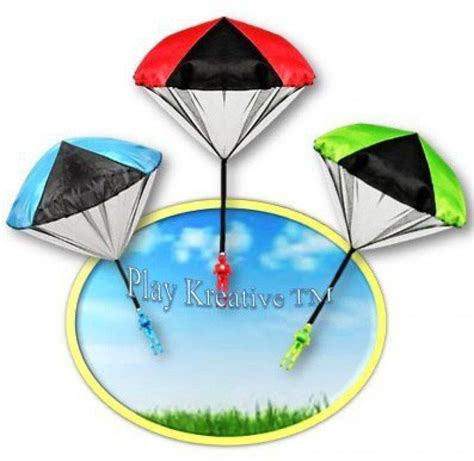 3 X Vintage Children Paratrooper Parachute Skydiver Outdoor Toy T