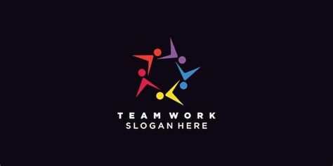 Premium Vector Team Work Logo Icon With Modern Abstract Concept