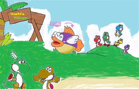 Sushie Yoshis Village Paper Mario 64 By Yelloshadow49 On Deviantart